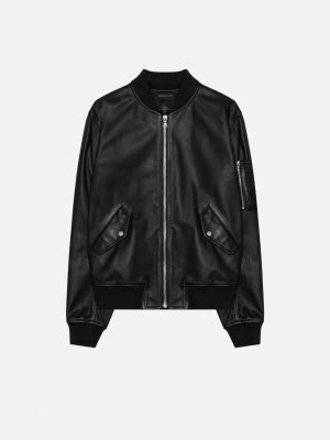 LEATHER_BOGOTA_JACKET_FLAT_BLACK.jpg Leather Bogota Bomber / Black