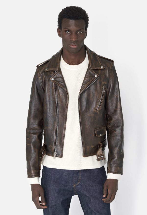 Leather Moto Jacket / Tobacco