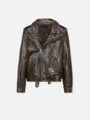 Leather Moto Jacket / Tobacco