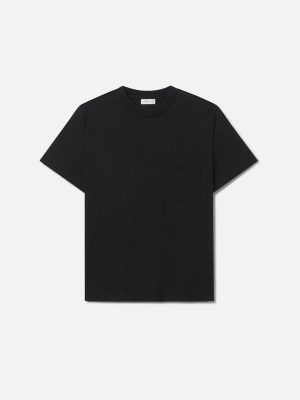 Silk Noil Campus Pocket Tee / Black