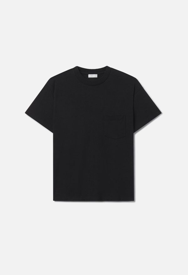 SILK_NOIL_CAMPUS_POCKET_TEE_BLACK_01.jpg Silk Noil Campus Pocket Tee / Black