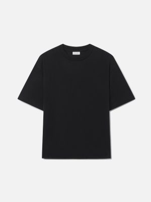 Silk Noil Riviera Cropped Tee / Black