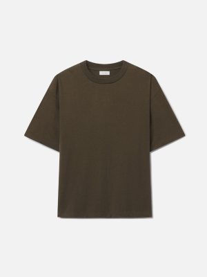 Silk Noil Riviera Cropped Tee / Olive