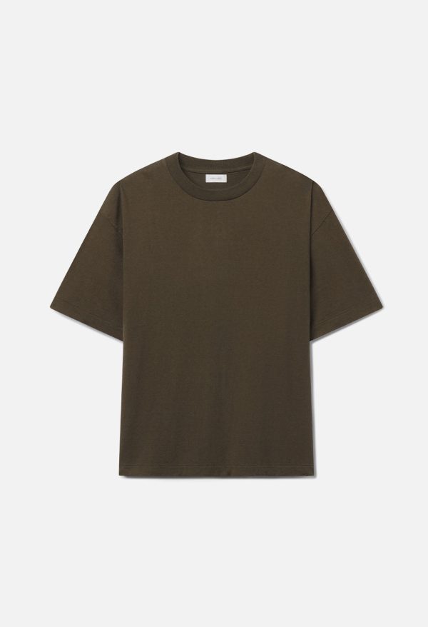 Silk Noil Riviera Cropped Tee / Olive