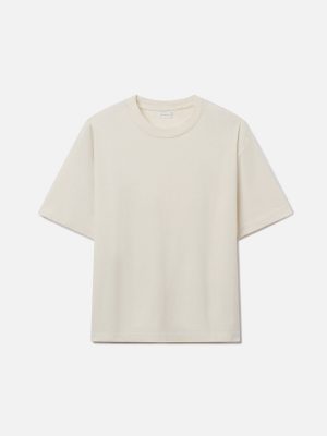 Silk Noil Riviera Cropped Tee / Salt