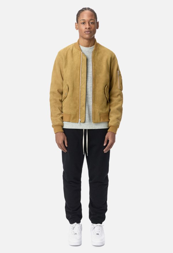 Leather Bogota Bomber / Tan Suede