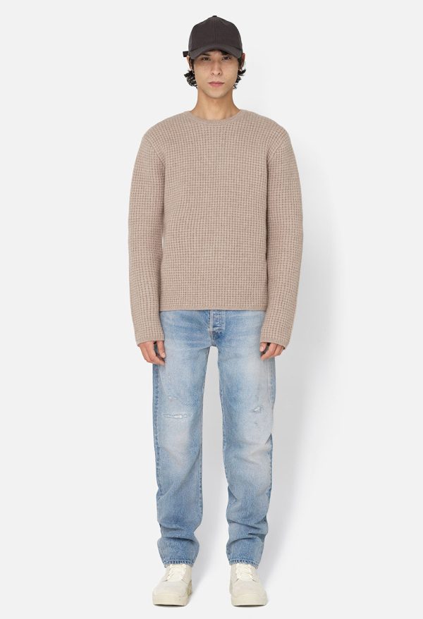 WOOL_WAFFLE_KNIT_CREW_WHEAT_01.jpg Wool Waffle Knit Crew / Wheat