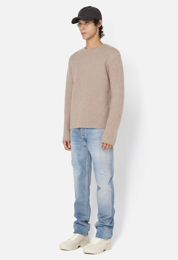 WOOL_WAFFLE_KNIT_CREW_WHEAT_02.jpg Wool Waffle Knit Crew / Wheat
