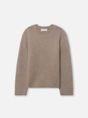 Wool Waffle Knit Crew / Wheat