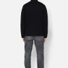 Wool Waffle Knit Full-Zip / Black